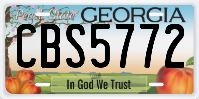 GA license plate CBS5772