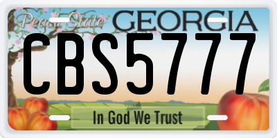 GA license plate CBS5777