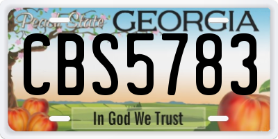 GA license plate CBS5783