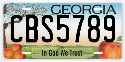 GA license plate CBS5789