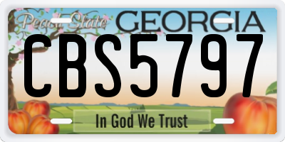 GA license plate CBS5797