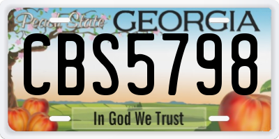 GA license plate CBS5798