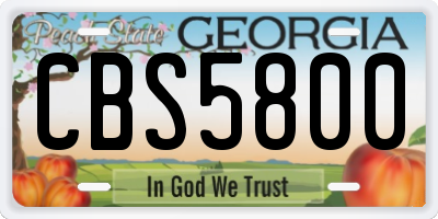 GA license plate CBS5800