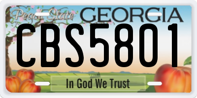GA license plate CBS5801