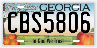 GA license plate CBS5806