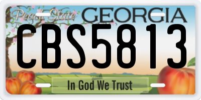 GA license plate CBS5813