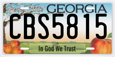 GA license plate CBS5815