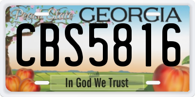 GA license plate CBS5816