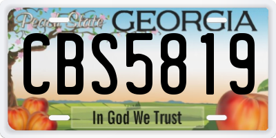 GA license plate CBS5819