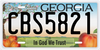 GA license plate CBS5821
