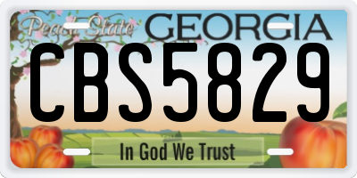 GA license plate CBS5829