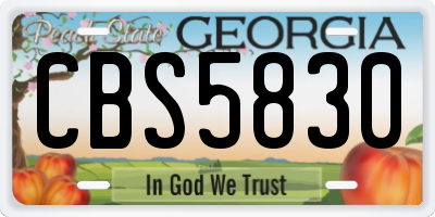 GA license plate CBS5830