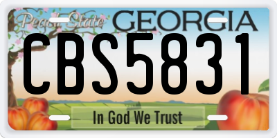 GA license plate CBS5831
