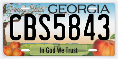 GA license plate CBS5843