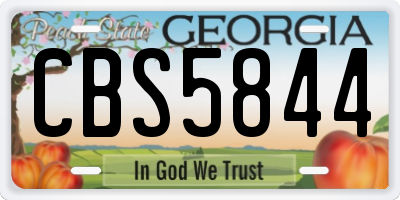 GA license plate CBS5844