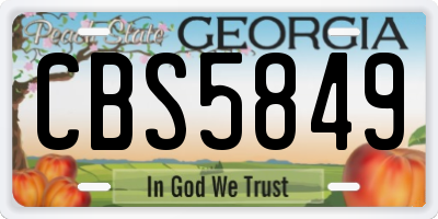 GA license plate CBS5849