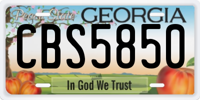 GA license plate CBS5850
