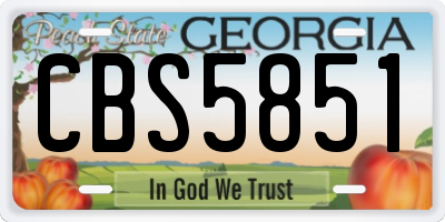 GA license plate CBS5851