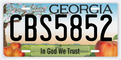 GA license plate CBS5852