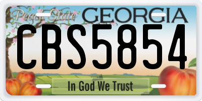 GA license plate CBS5854