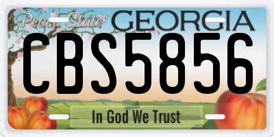 GA license plate CBS5856