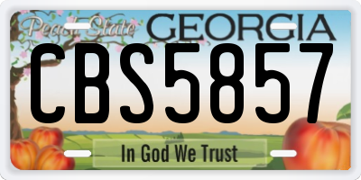 GA license plate CBS5857