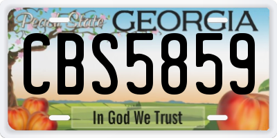 GA license plate CBS5859