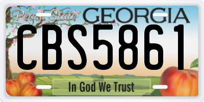 GA license plate CBS5861