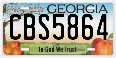 GA license plate CBS5864