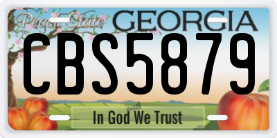GA license plate CBS5879