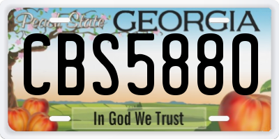 GA license plate CBS5880