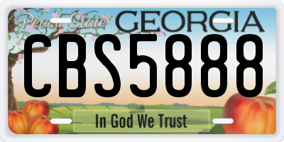 GA license plate CBS5888