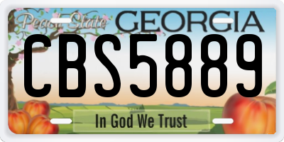 GA license plate CBS5889