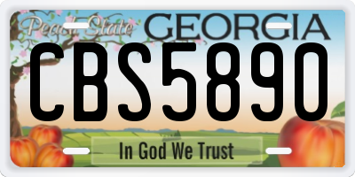 GA license plate CBS5890