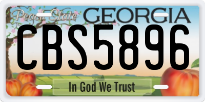 GA license plate CBS5896