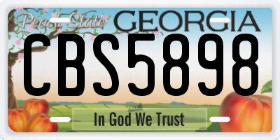 GA license plate CBS5898