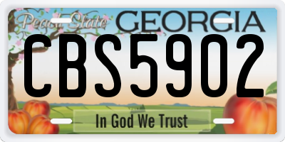 GA license plate CBS5902