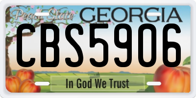 GA license plate CBS5906
