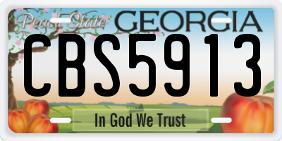 GA license plate CBS5913