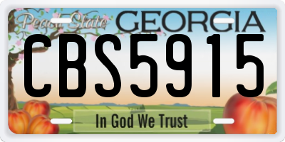 GA license plate CBS5915