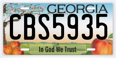 GA license plate CBS5935
