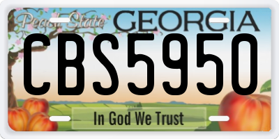 GA license plate CBS5950