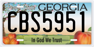 GA license plate CBS5951