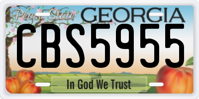 GA license plate CBS5955