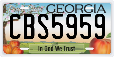 GA license plate CBS5959