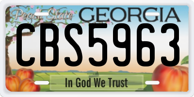 GA license plate CBS5963