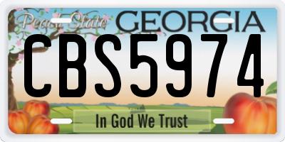 GA license plate CBS5974
