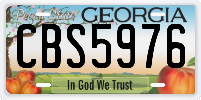 GA license plate CBS5976
