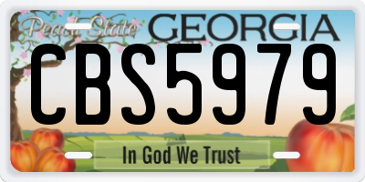 GA license plate CBS5979