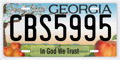 GA license plate CBS5995